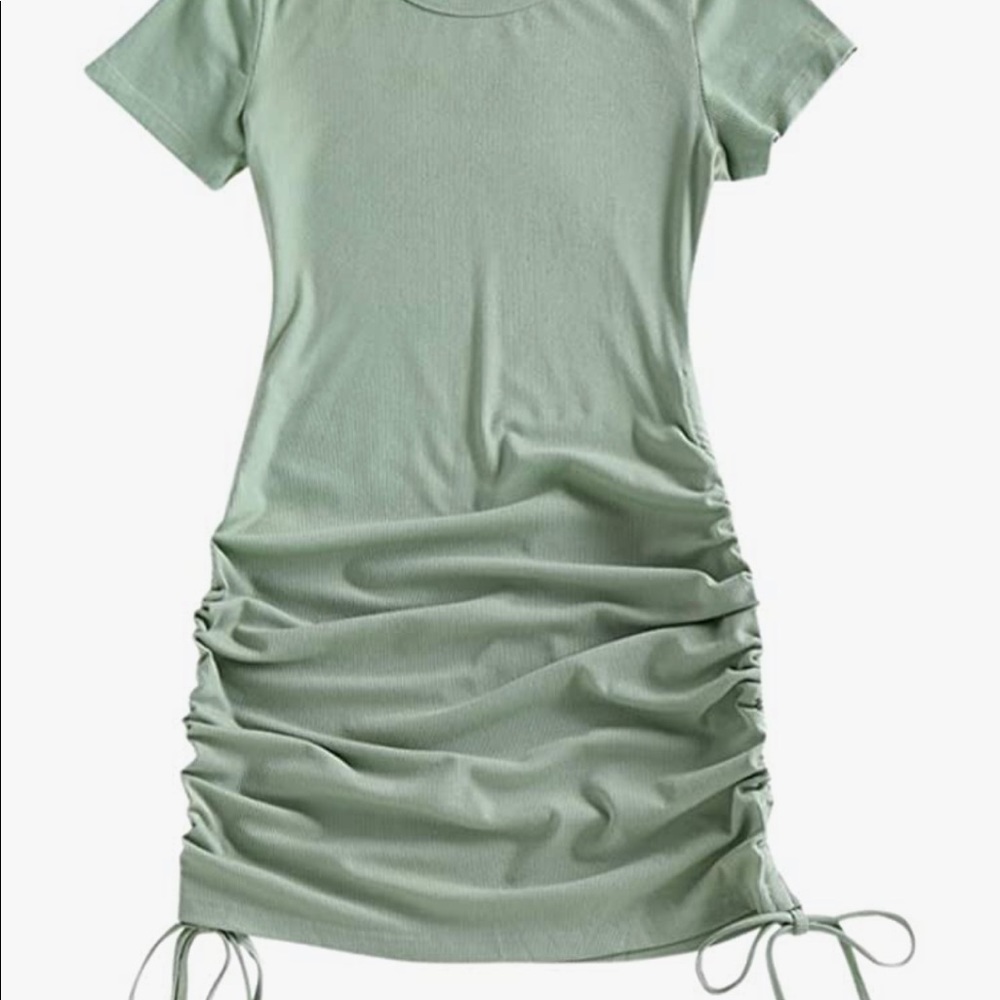 Green cinched dress